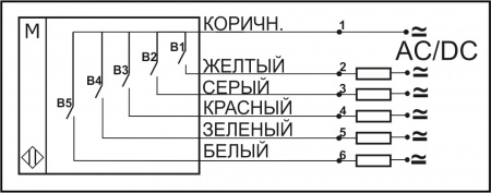 Датчик герконовый поплавковый уровня жидкости DFG4 41.51-B5.140.140.140.140-5NO-607.12-d2-S-1