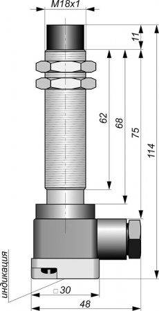 Датчик бесконтактный индуктивный И11-NO/NC-PNP-K-HT(Л63, Lкорп=75мм)