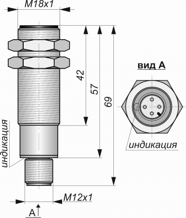 Датчик бесконтактный ёмкостный E02-NO-PNP-P-ПГ-BT(12X18H10T, без регулировки).