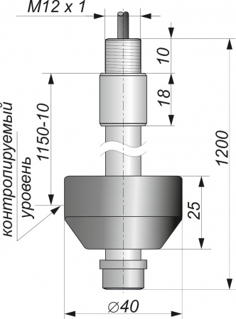 Датчик герконовый поплавковый уровня жидкости DFG 40.25-B1-NO-1150.12-M12x1