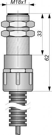 Датчик бесконтактный индуктивный взрывобезопасный стандарта "NAMUR" SNI 13-5-L-2-HT2-PKBx12 (металлорукав МРПИ НГ)